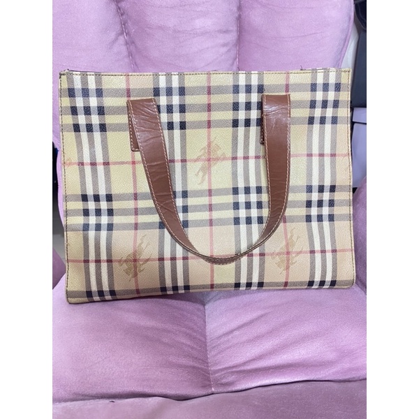 tas totebag mantul burberry vintage Auth