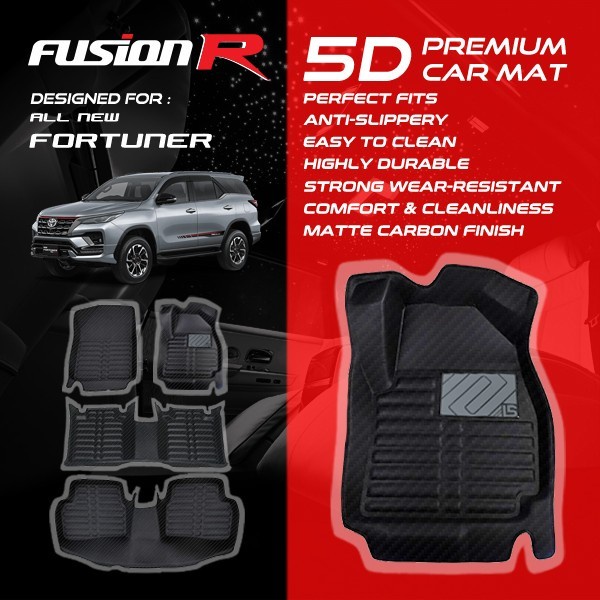 Fusion R Karpet Mobil 5D All Fortuner / Luxury Car Carpet Carbon - KARPET BAGASI Premium Original