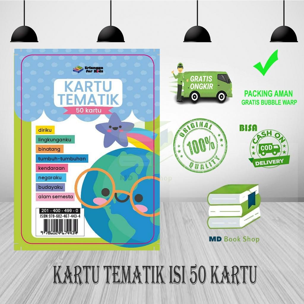 BEST SELLER KARTU TEMATIK ISI 50 KARTU - ERLANGGA FOR KIDS