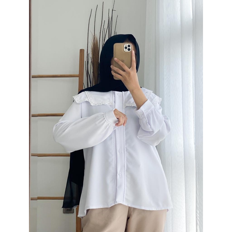 Hana Blouse Atasan Top Muslim Polos Korean Style Fashion Remaja Wanita Terlaris