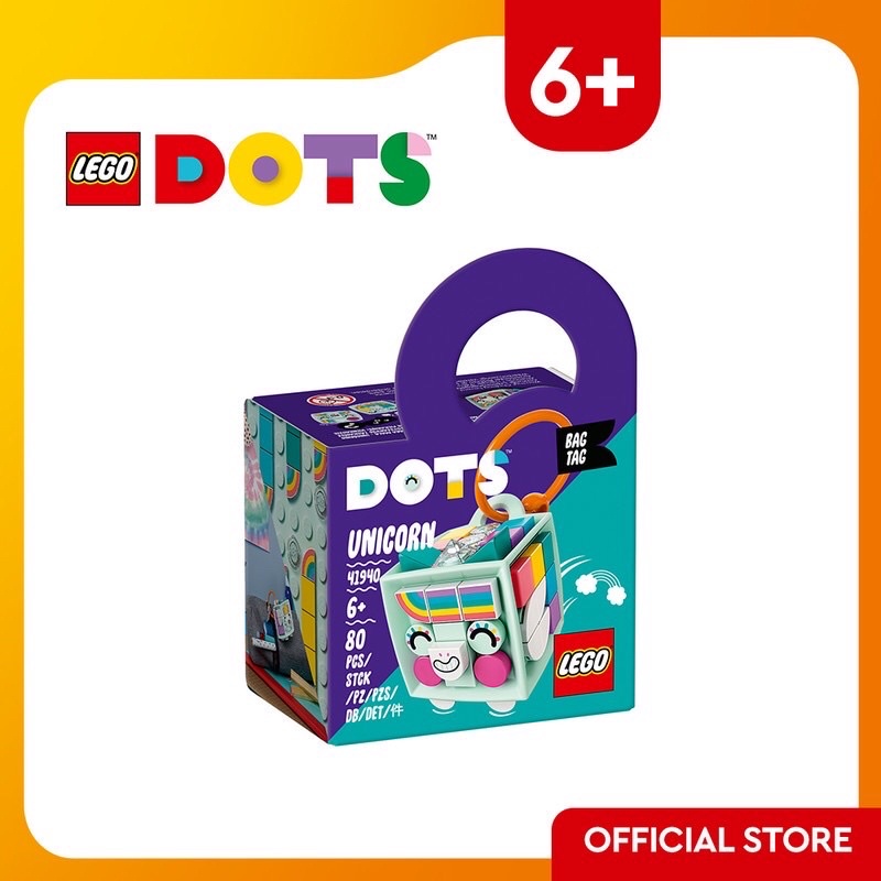 LEGO® DOTS Bag Tag Unicorn 41940 DIY Craft Kit (80 Pieces)