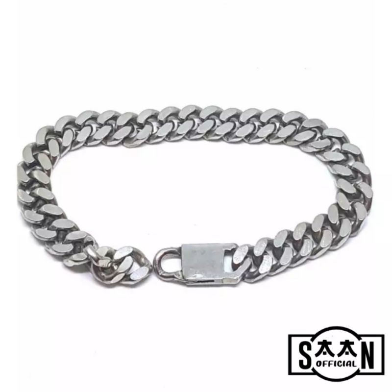 TERLARIS GELANG RANTAI PRIA TITANIUM 100% ANTI KARAT