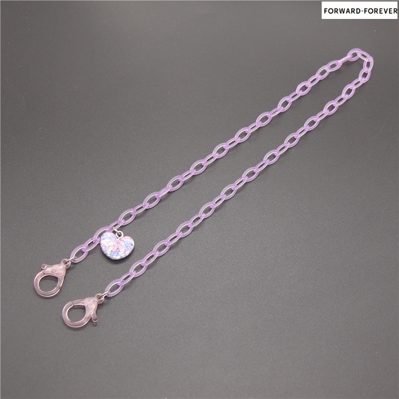 Fashion Transparent Mask Chain Love Pendant Mask Anti-lost Lanyard M60066