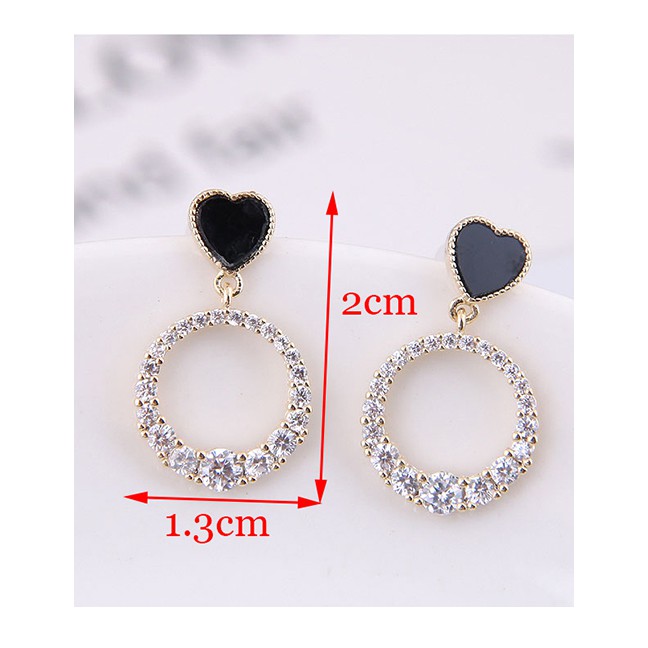 LRC Anting Tusuk Fashion 925 Silver Needle Love Earrings A58711