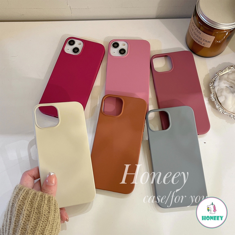 IPhone 13 Pro Max Korean Candy Color Shockproof Smooth Phone Case compatible for iPhone 12 11 Pro Max 8 7 Plus Anti-Fingerprint Soft TPU Back Cover