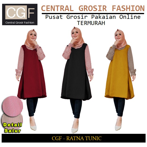 Ratna Tunik - Central Grosir Fashion (CGF) - Ukuran XL - Matt Baloteli Mix Katun Garis