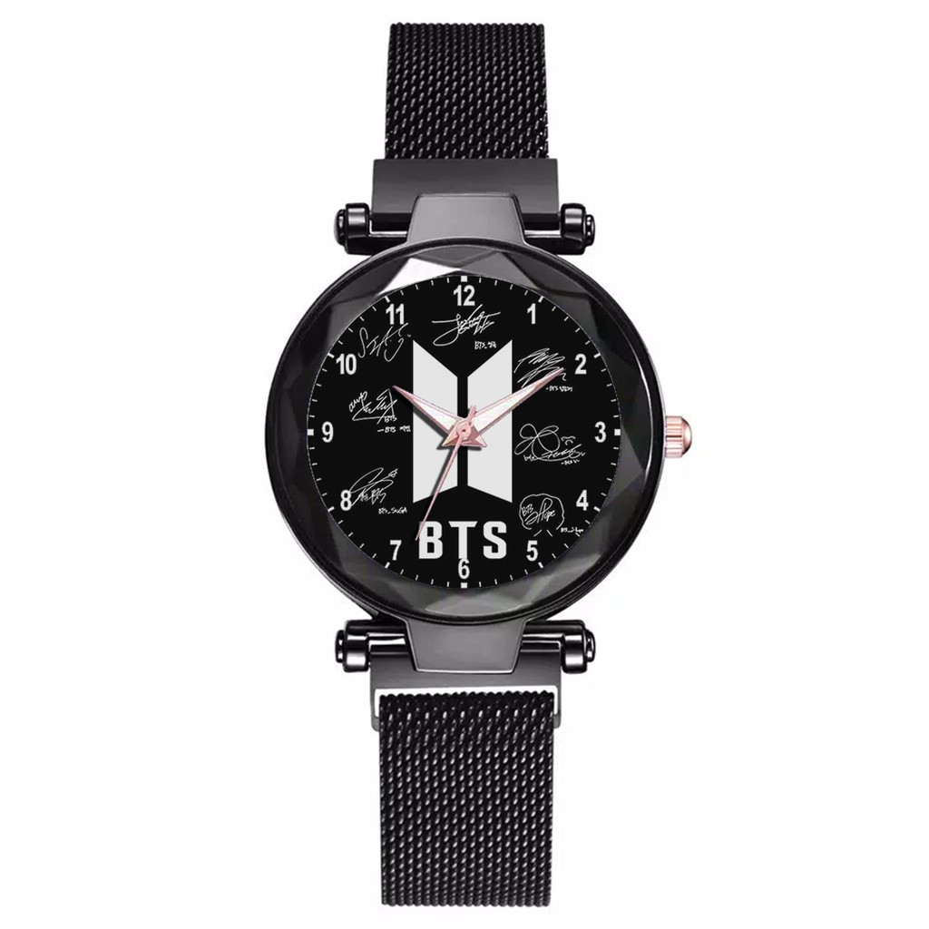 Jam Tangan Wanita Custom - KPOP BTS Free Box &amp; Batre Cadangan -Motif 7