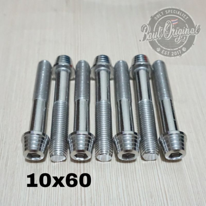 Baut probolt kerucut silver 10x60 drat 14 panjang 6cm heng thailand harga satuan