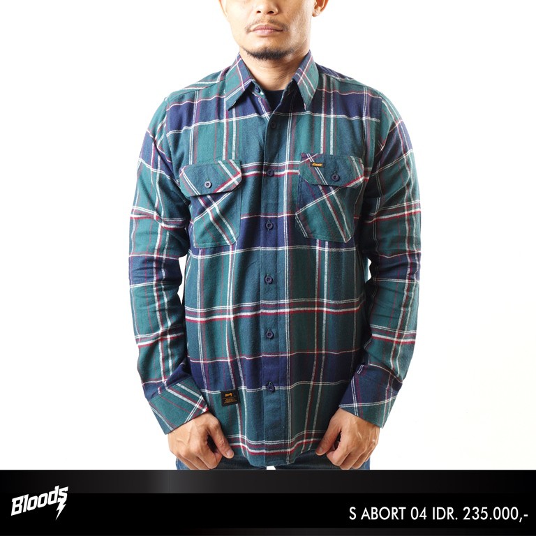 Kemeja Casual / Kemeja Flanel S ABORT 04 BLOODS Original