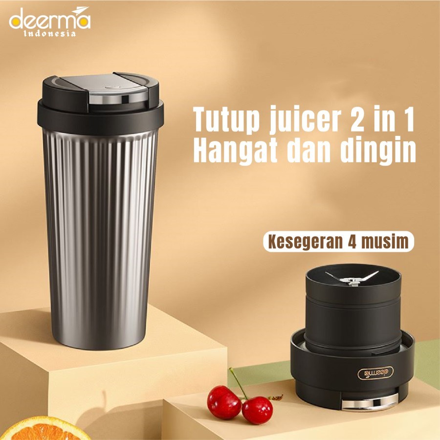Deerma Double lid Blender NU80 Thermos Cold Cup Portable Juicer