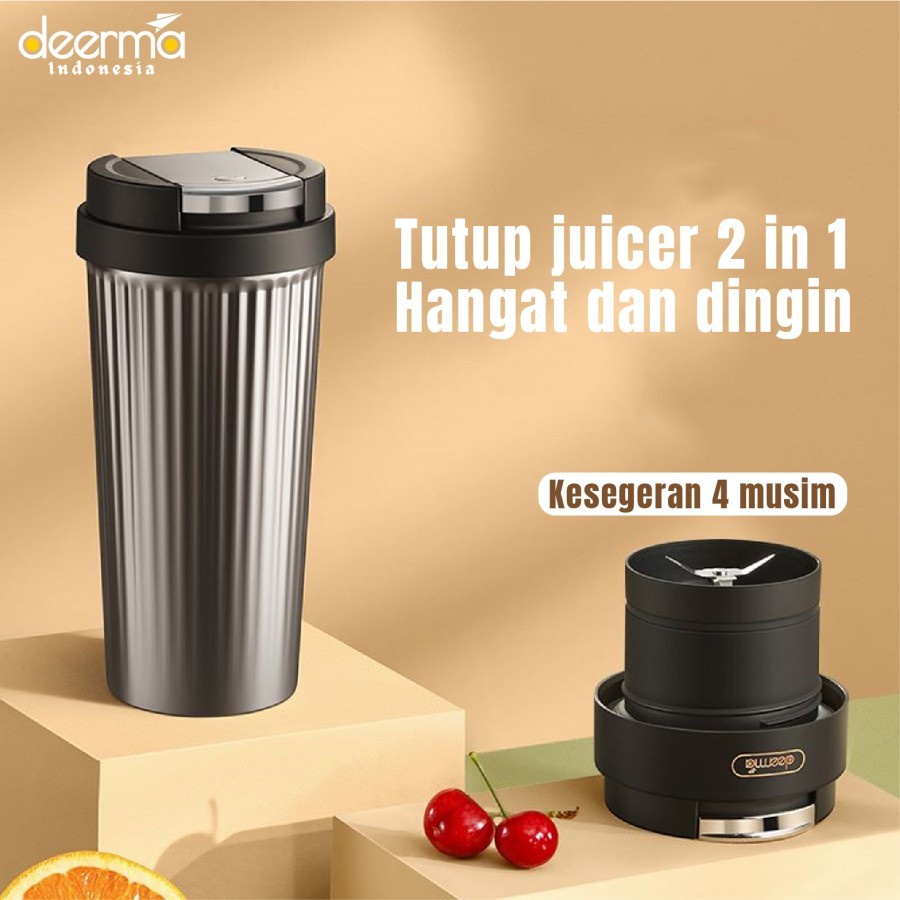 Deerma Double lid Blender NU80 Thermos Cold Cup Portable Juicer