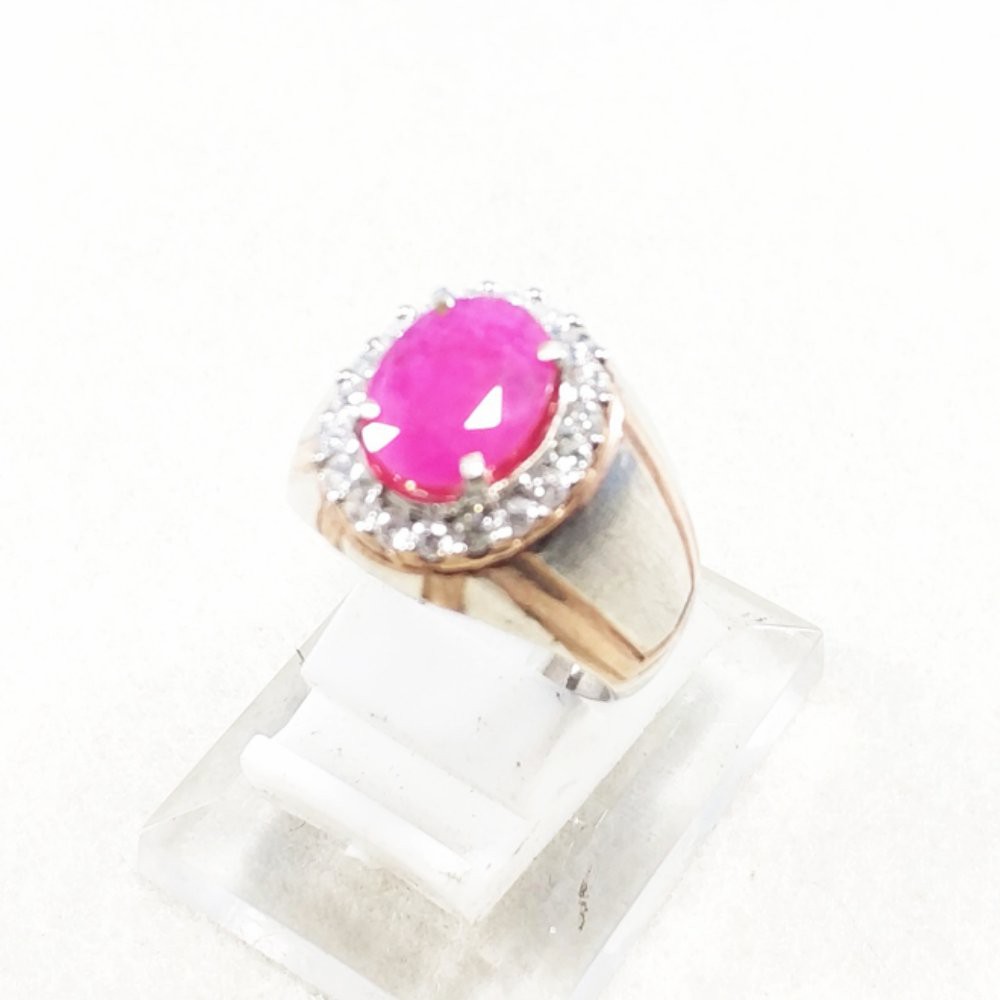 CINCIN BATU AKIK PERMATA NATURAL PINKISH RED RUBY CORUNDUM PREMIUM QUALITY