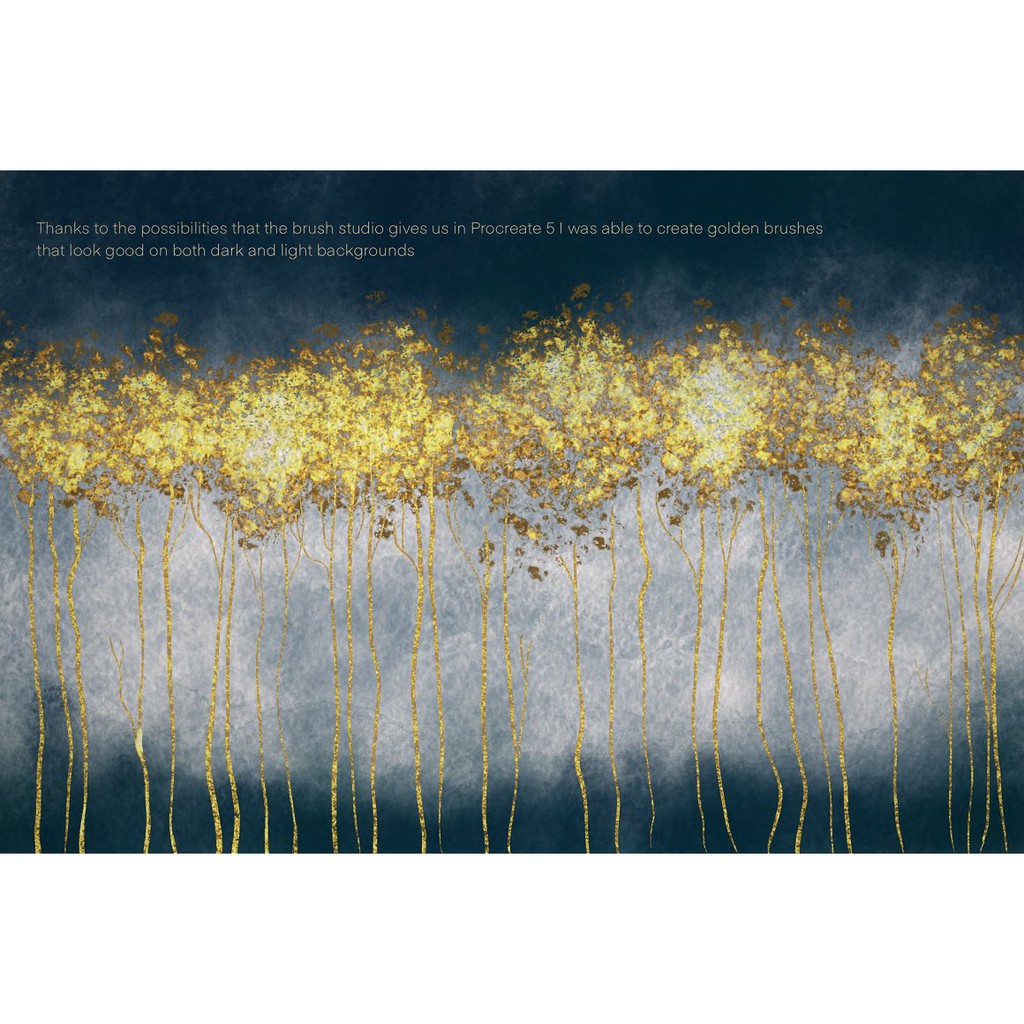 Procreate Brush - Pure Gold Procreate Brushset with Paper Textures &amp; Color Palette