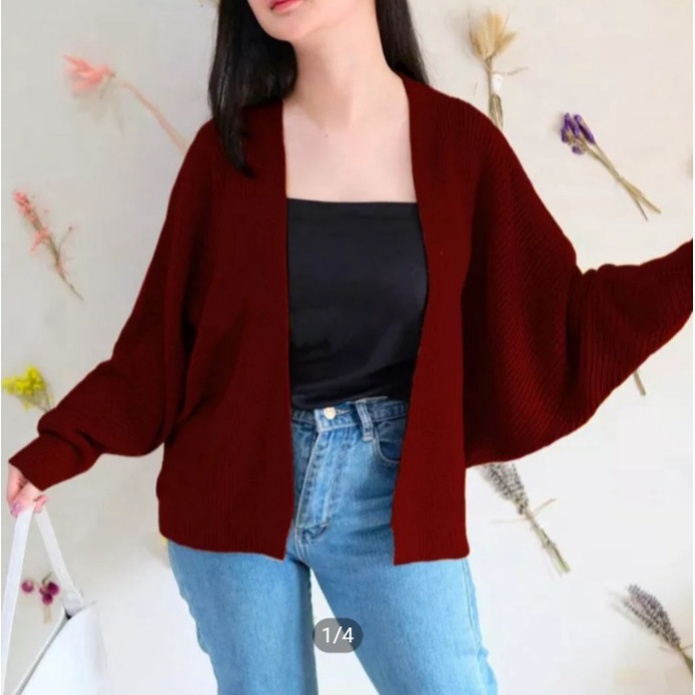 CARDIGAN KALONG OVERSIZE BATWING MODEL KELELAWAR 12 GETHALUS TEBAL