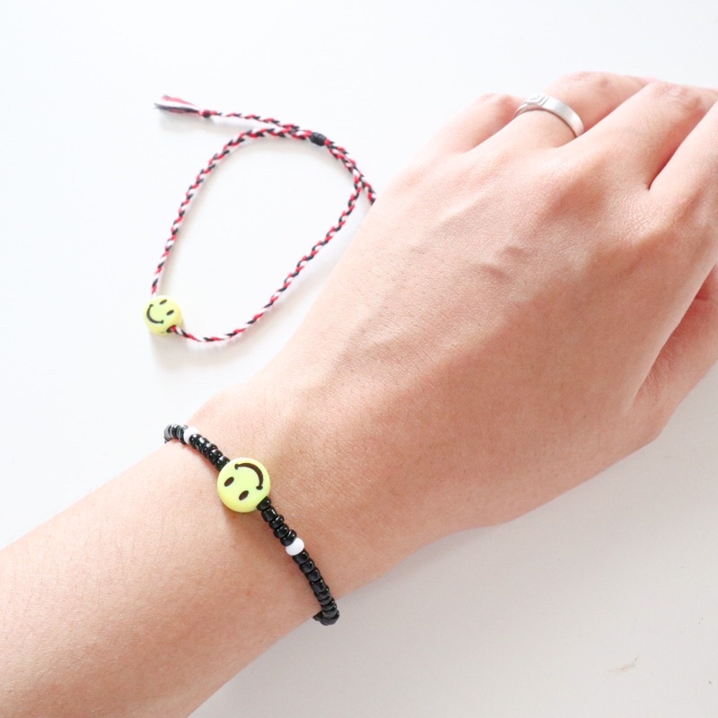 GELANG SMILE KEPANG KIM SEON HO BRAIDED BRACELET TRIDATU BEADS LOLIASTUFF