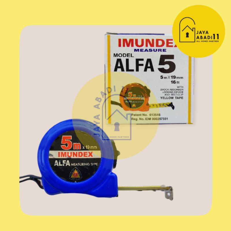 Meteran Tukang 5 Meter/Meteran Tukang Imundex Alpha Lock System 5 Meter/ Meteran Imundex 5 M