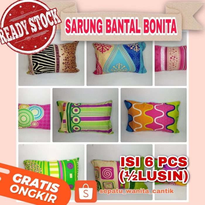 Grosir Sarung Bantal Tidur Bonita Setengah Lusin Isi 6 Pcs