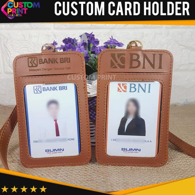 

Name Tag / Id Card Holder Kulit Tali Gantungan Custom Nama / Logo Peru Terlaris