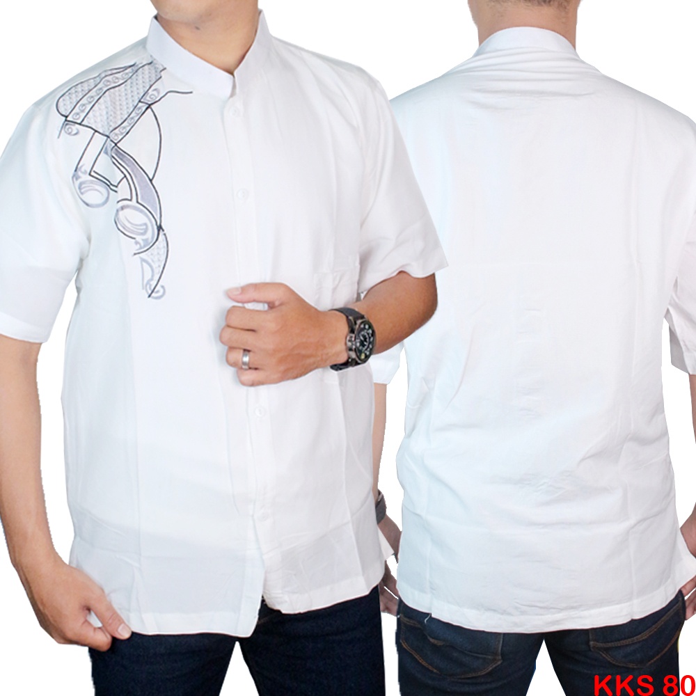 Baju Koko Lengan Pendek Bordir Bagus - Banyak Pilihan Warna KKS (COMB)