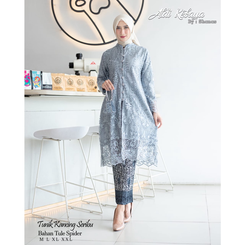 Setelan kebaya outfit tunik kancing busui friendly | Kebaya modern | Kebaya tunik | Kebaya remaja lamaran wisuda dan pernikahan