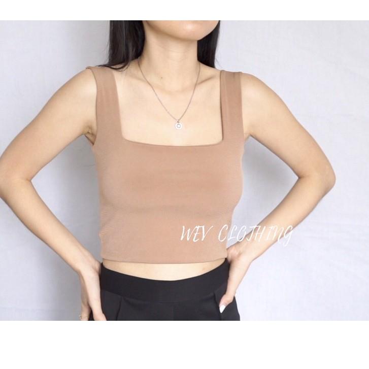 ☇ WEV CROP TOP SQUARE TANK (TANKTOP CROP) TANK TOP POLOS / SQUARE TANK / ATASAN WANITA /CROP TOP KOR