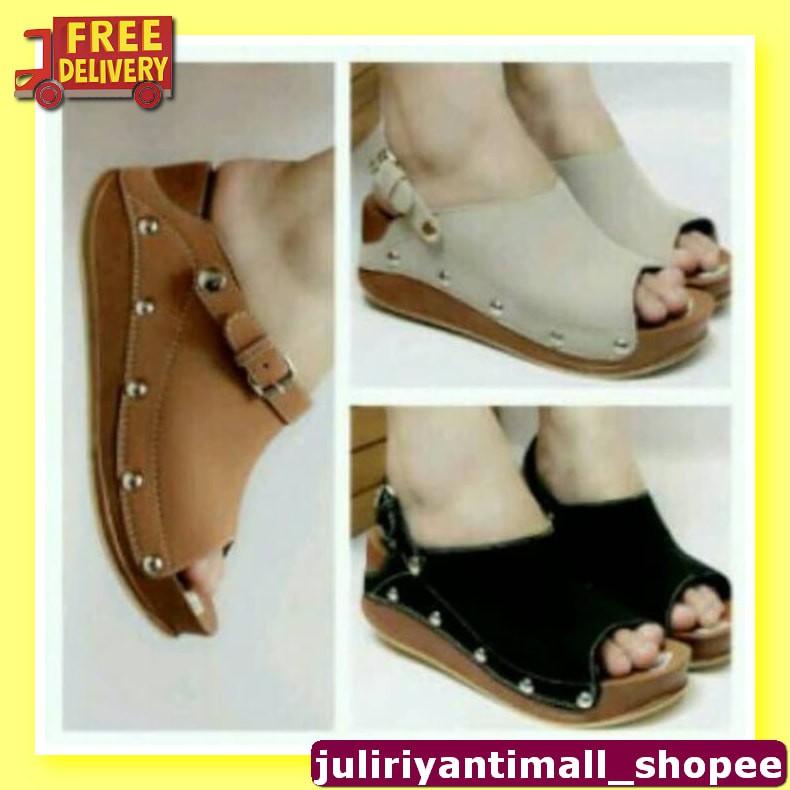 Zh59 7390Fh Sepatu Wedges Wanita Elegan Wejes / Weges / Wadges Sa LL758 Sepatu Sandal Wedges Wanit