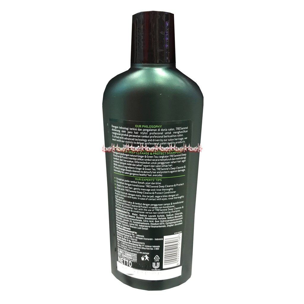 Tresemme Expert Deep Cleanse &amp; Protect 170ml Shampoo Tresme Hijau Green Treseme