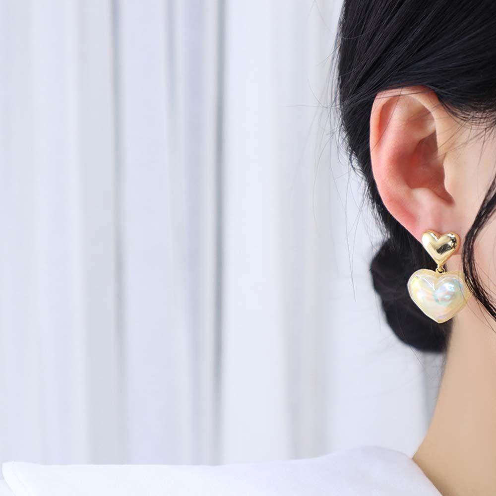 Mxbeauty Cinta Hati Stud Anting Sexy Hadiah Indah Perhiasan Gadis Lady Akrilik Gaya Korea Earrings