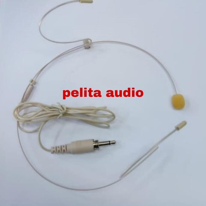 Mic headset drat luar lidi bando putih