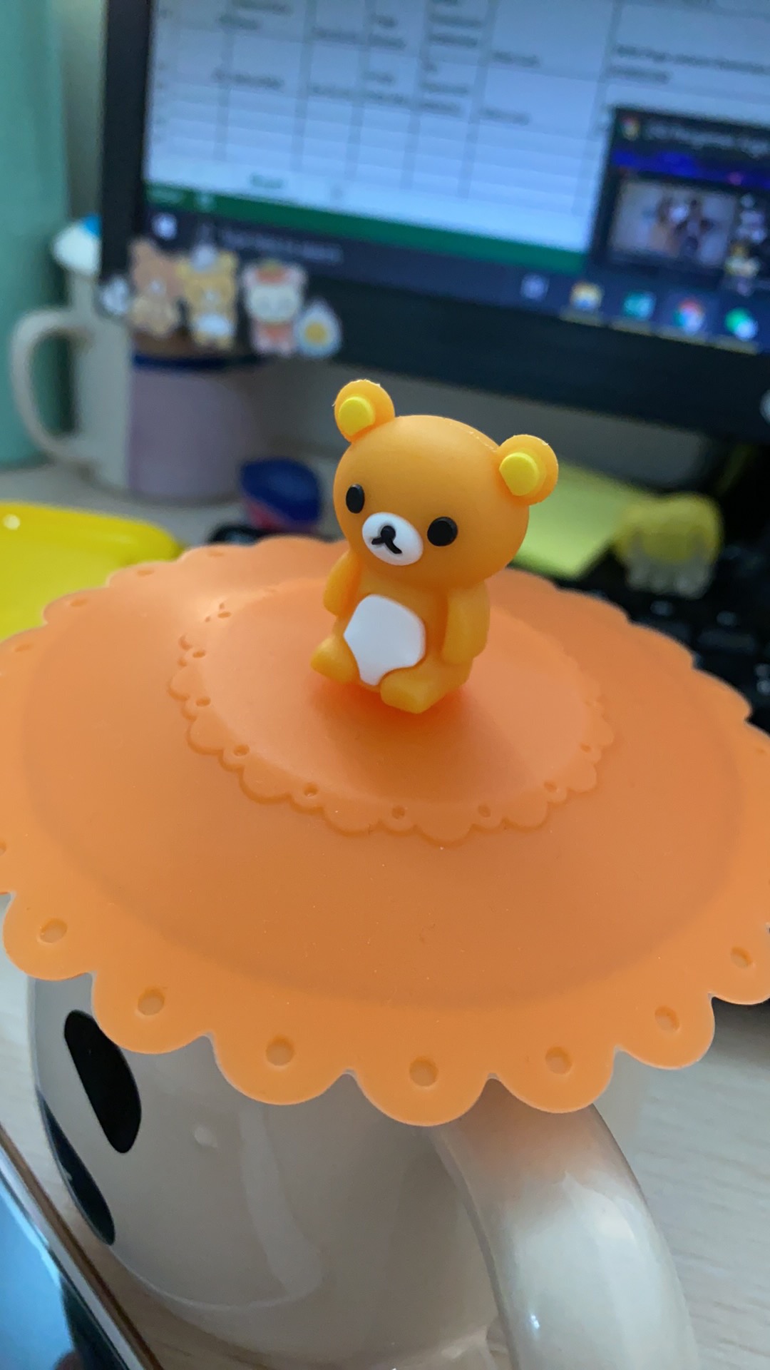 Tutup Gelas Cangkir Silicone Cute Animal Cantik Souvenir Mug Lid
