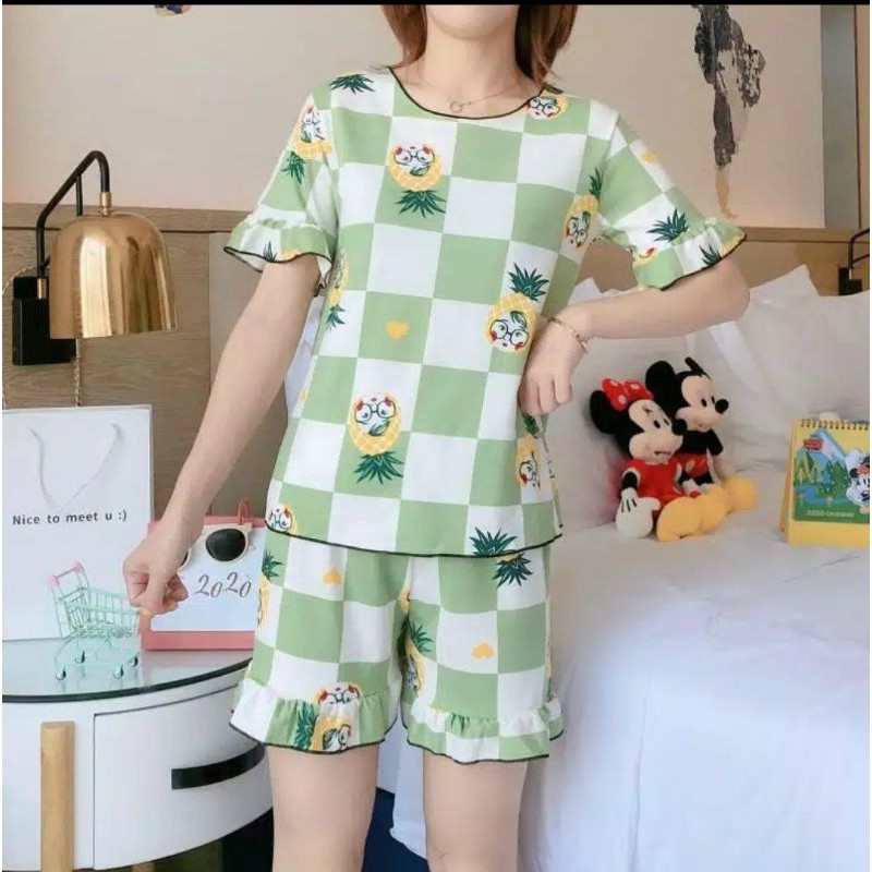 [PROMO] PIYAMA WANITA /LEISURE/VOGUE/FASHION KOREA/SETELAN BAJU TIDUR WANITA/ HOME WEAR COTTUN IMPORT