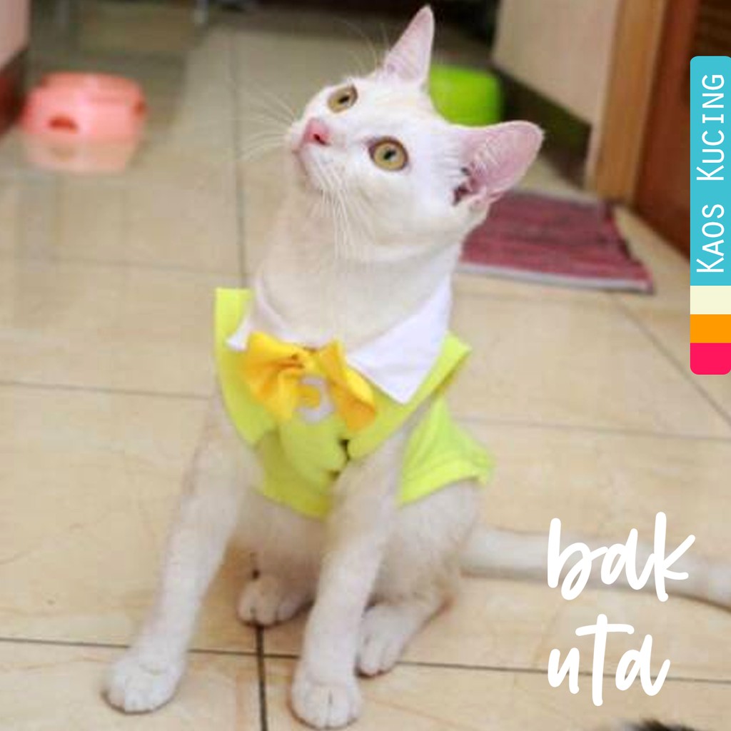 Kaos tuxedo kuning untuk kucing dan anjing /Jual Baju Kucing Terlengkap &amp; Berkualitas size S M L XL