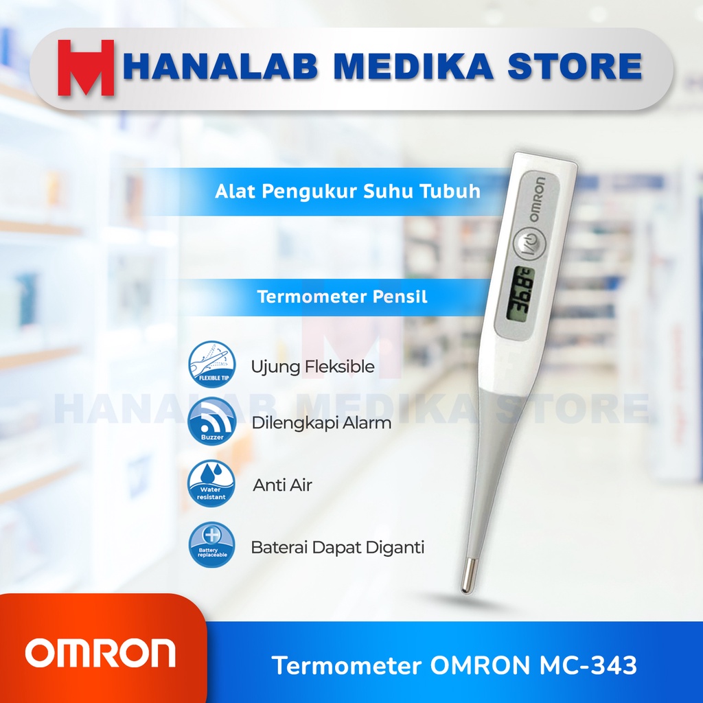 Omron Thermometer Digital MC-343 Flexybel / Thermometer Omron MC-343 / Omron MC-343 / Thermometer Di