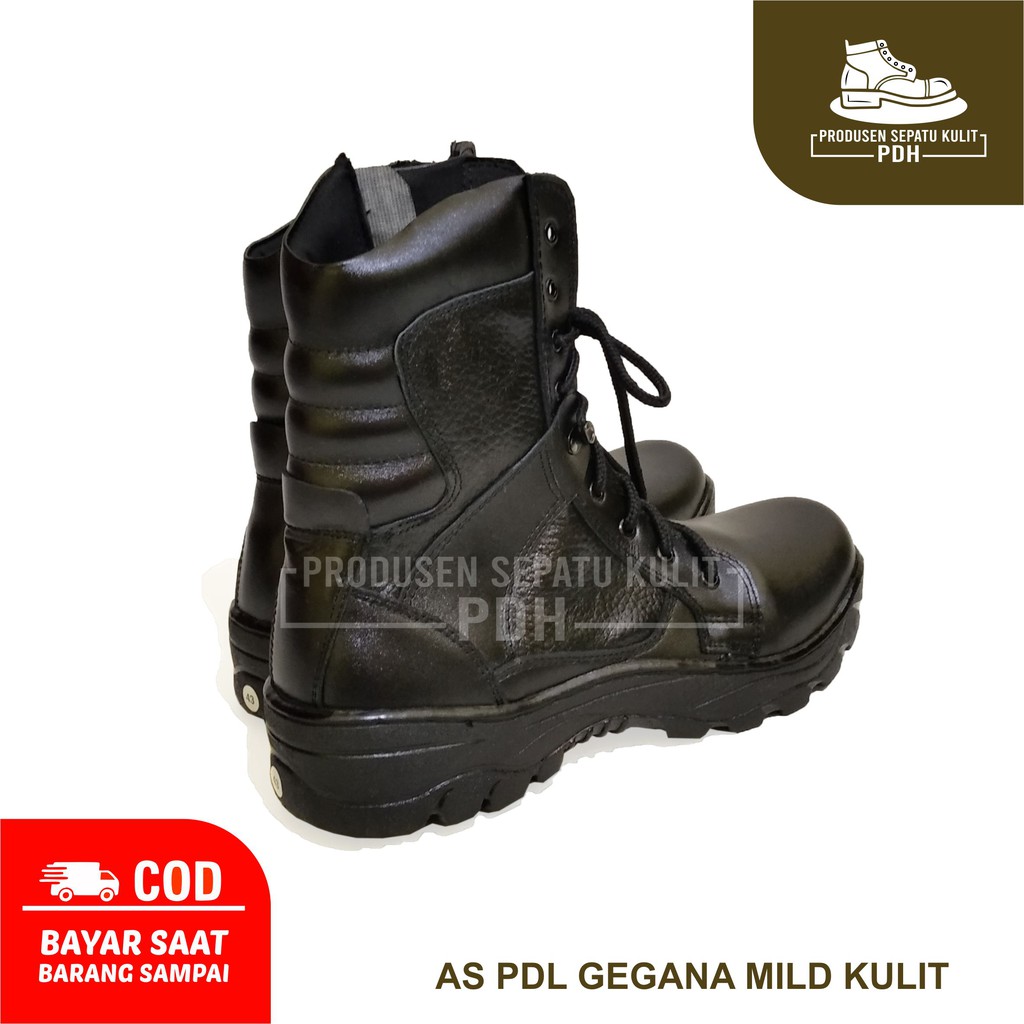 SEPATU PDLG PDL SATPAM SECURITY TNI POLRI SEPATU PDL FULL KULIT JERUK KULIT SAPI