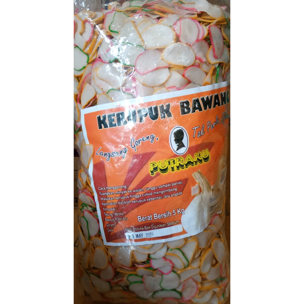 

kerupuk bawang putra jaya , kerupuk udang prima mas dan kerupuk tenggiri kemasan 500 gr dan 1 kg