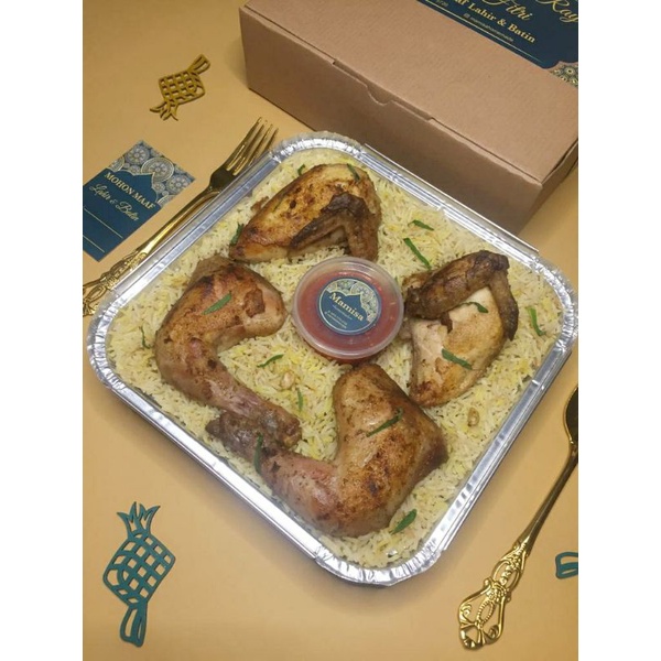 

Idul Fitri ramadhan 2022 hamper nasi Mandhi Ayam panggang (Porsi 4-5)