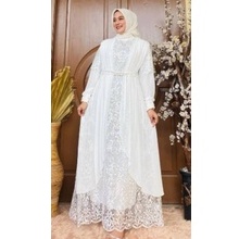 Dress Cassandra Kania Dress Brukat terbaru ori by mercy AMBARWATI muslimah syari ootd fashion modis pesta xl