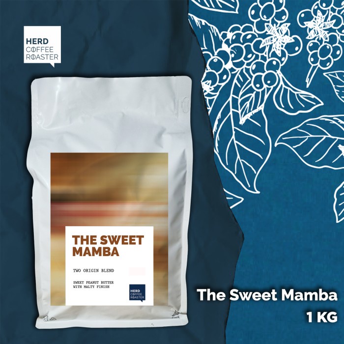 

Kopi-Biji- Kopi The Sweet Mamba Espresso Blend 1Kg Herd Coffee - Whole Beans -Biji-Kopi 750 Minuman-