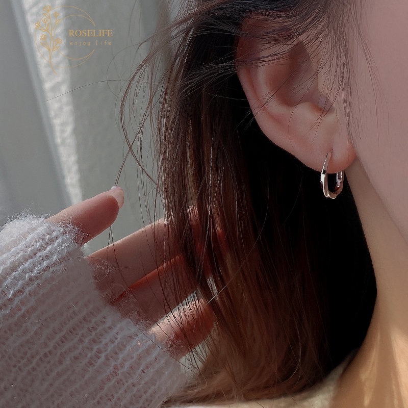 Roselife 1 Pasang Anting Tusuk Gantung Sterling Silver 925 Desain Kupu-Kupu / Bintang / Hati Gaya Korea Untuk Wanita