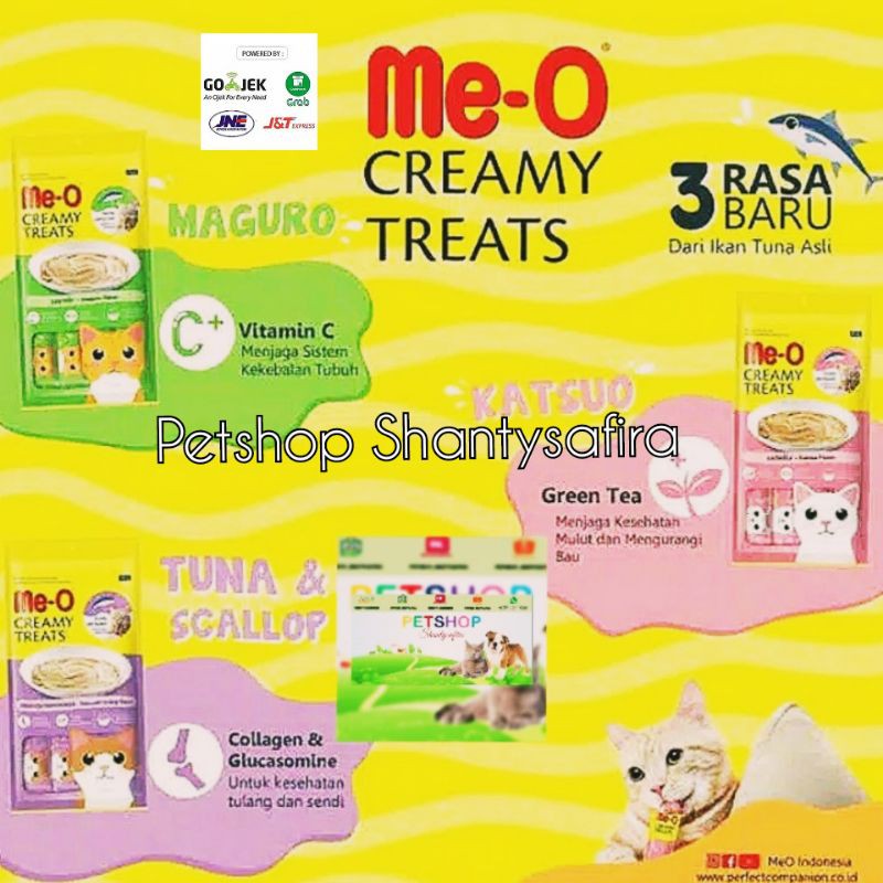 MEO CREAMY TREATS 1 BOX ISI 12 SACHET SNACK KUCING CEMILAN KUCING