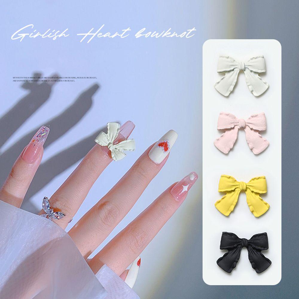 NEEDWAY Bow Nail Art Jewelry French Frosted Ikatan Simpul Temperamen DIY Dekorasi Nail Art