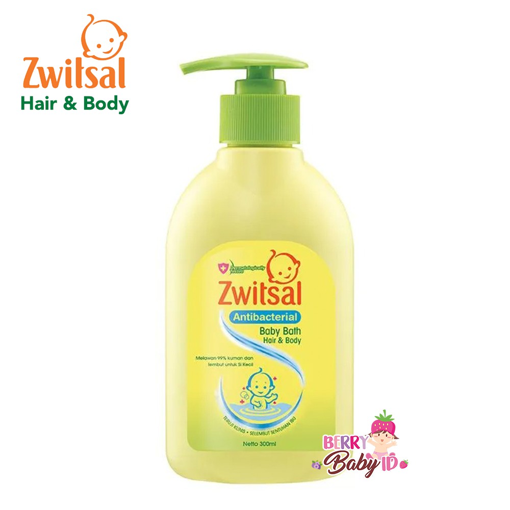 Zwitsal Antibacterial Baby Bath 2-in-1 Hair &amp; Body Sabun &amp; Shampo Bayi Berry Mart