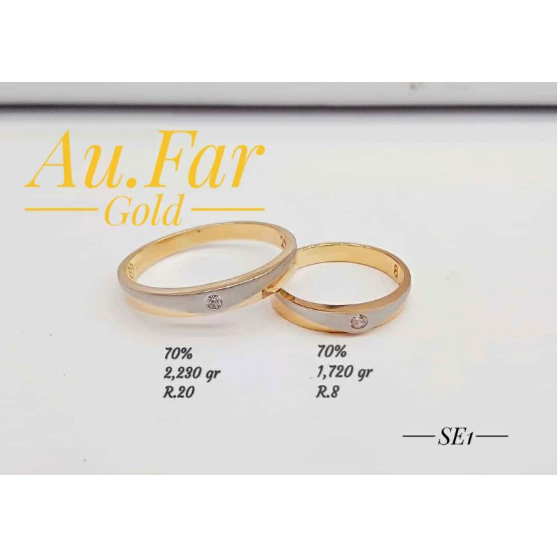 Fashion Aksesoris Wanita Perhiasan emas cincin couple kadar 700