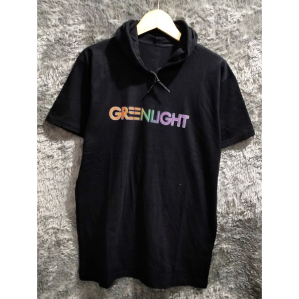 BAJU KAOS PRIA COWOK MOTIF TERBARU HOODIE GREENLIGHT BLACK