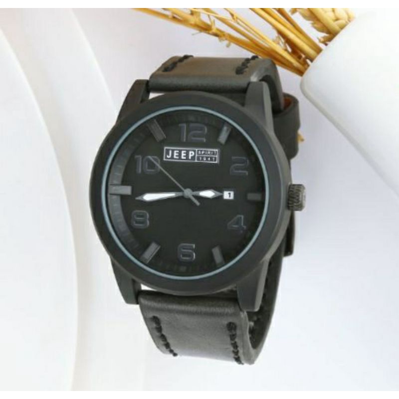 JAM TANGAN PRIA JEEP 9013 STRAP KULIT TERLARIS