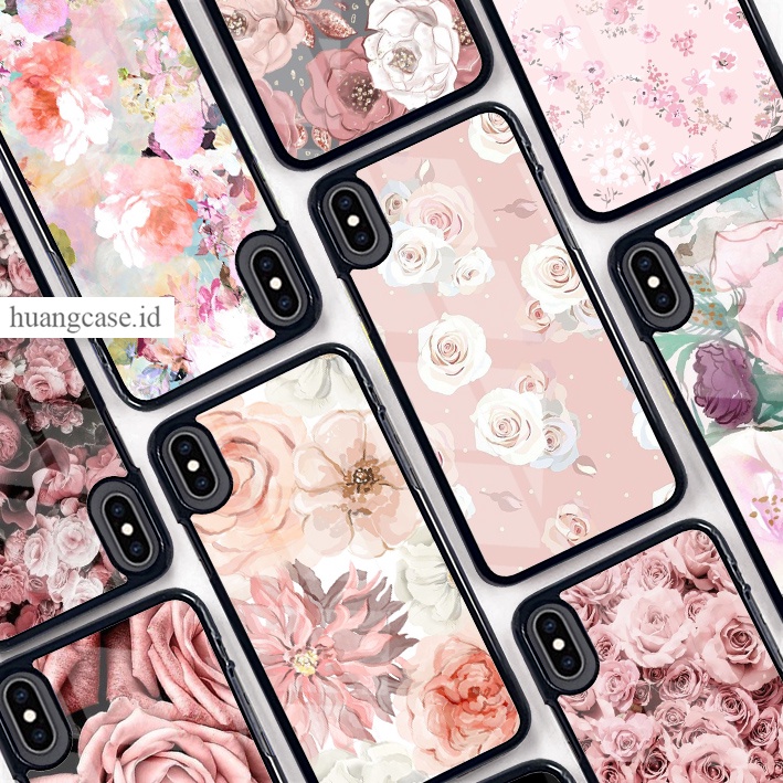 GLOSSY 2D CASE HARDCASE CASING HP BUNGA TERBARU SAMSUNG J7 PRIME J8 2018 A01 CORE A2 CORE NOTE 9 NOT
