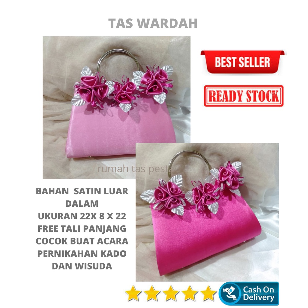 TAS PESTA WARDAH MODEL CLUTCHES DAN SELEMPANG BAHAN SATIN HALUS MURAH BISA COD BEST SELLER BELI 2 SATU ONGKIR READY STOK