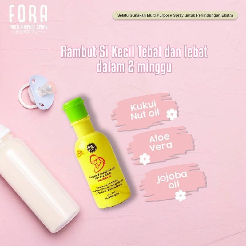 Fora Minyak Kemiri Penumbuh Rambut 65ml Jojoba Oil Original / Soft&amp;Smooth / Mild&amp;Gentle / FORA BANDUNG