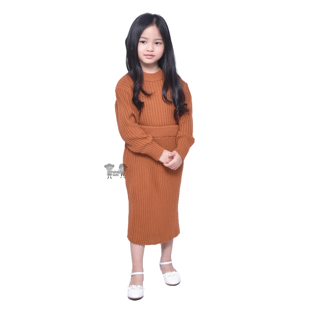 [STELAN] SATU SET SWEATER+ROK  RAJUT ANAK PEREMPUAN/FASHION ANAK TERBARU USIA 3-7THN