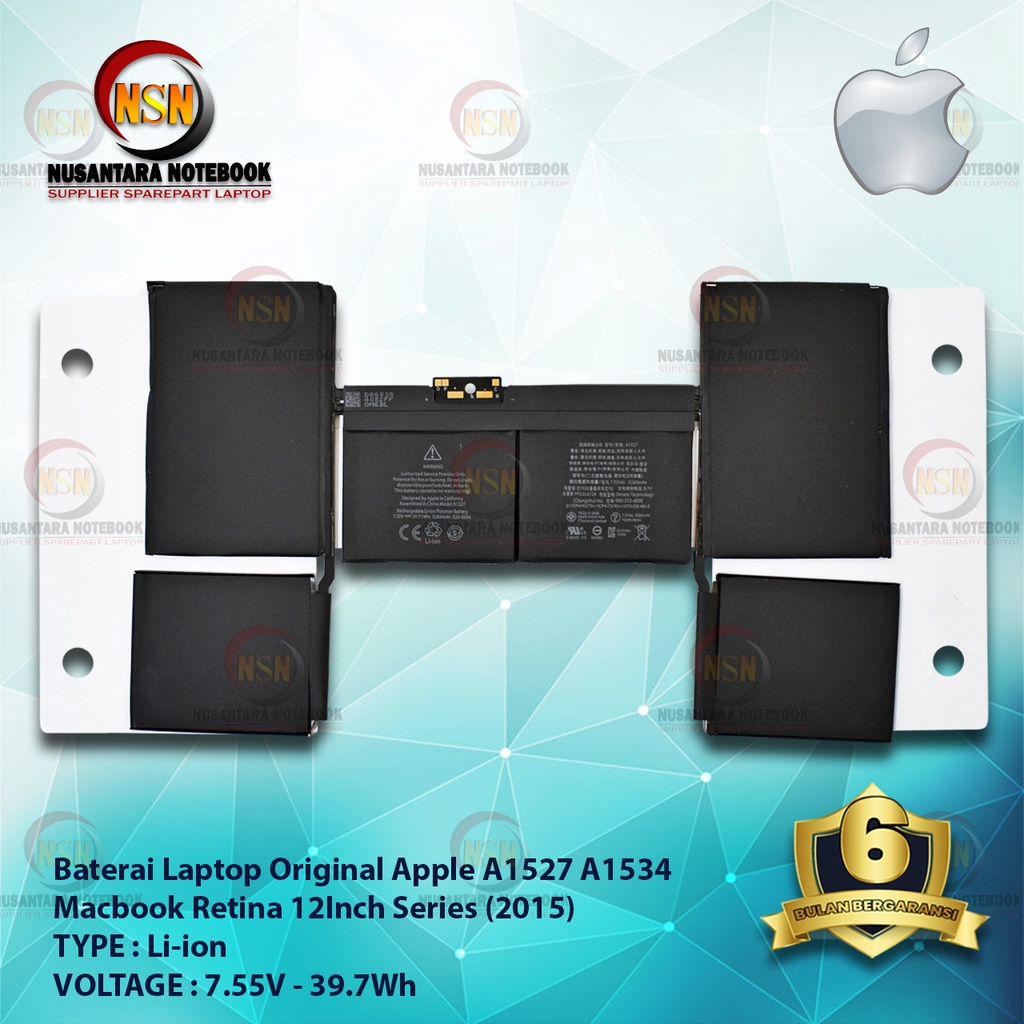 Baterai A1527 A1534 Macbook Retina 12&quot; 2015 Series